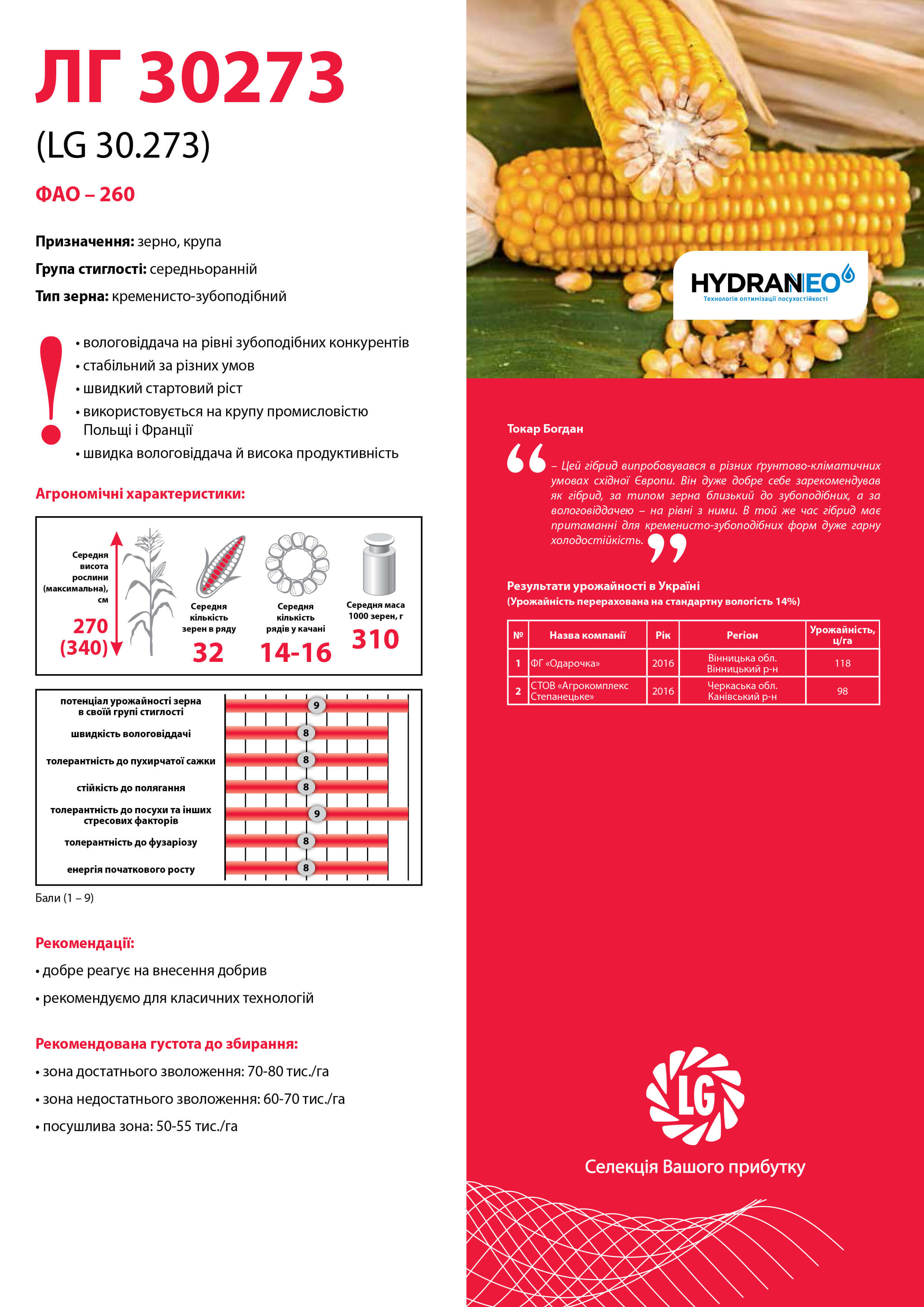 Купити Насіння Кукурудзи ЛГ 30273